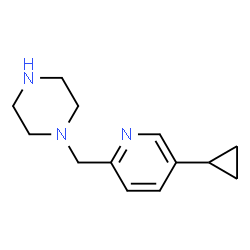 ChemSpider 2D Image | 1-((5-cyclopropylpyridin-2-yl)methyl)piperazine | C13H19N3