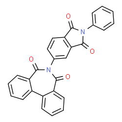 ChemSpider 2D Image | 6-(1,3-Dioxo-2-phenyl-2,3-dihydro-1H-isoindol-5-yl)-5H-dibenzo[c,e]azepine-5,7(6H)-dione | C28H16N2O4