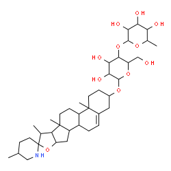 ChemSpider 2D Image | Spirosol-5-en-3-yl 4-O-(6-deoxyhexopyranosyl)hexopyranoside | C39H63NO11