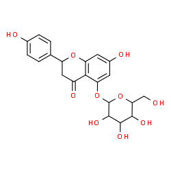 ChemSpider 2D Image | 7-Hydroxy-2-(4-hydroxyphenyl)-4-oxo-3,4-dihydro-2H-chromen-5-yl hexopyranoside | C21H22O10