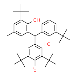 ChemSpider 2D Image | 2,2'-{[4-Hydroxy-3,5-bis(2-methyl-2-propanyl)phenyl]methylene}bis[4-methyl-6-(2-methyl-2-propanyl)phenol] | C37H52O3