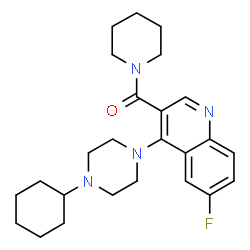 ChemSpider 2D Image | [4-(4-Cyclohexyl-1-piperazinyl)-6-fluoro-3-quinolinyl](1-piperidinyl)methanone | C25H33FN4O