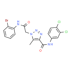 ChemSpider 2D Image | 1-{2-[(2-Bromophenyl)amino]-2-oxoethyl}-N-(3,4-dichlorophenyl)-5-methyl-1H-1,2,3-triazole-4-carboxamide | C18H14BrCl2N5O2