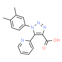 ChemSpider 2D Image | 1-(3,4-Dimethylphenyl)-5-(2-pyridinyl)-1H-1,2,3-triazole-4-carboxylic acid | C16H14N4O2