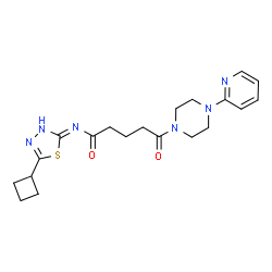 ChemSpider 2D Image | N-(5-Cyclobutyl-1,3,4-thiadiazol-2-yl)-5-oxo-5-[4-(2-pyridinyl)-1-piperazinyl]pentanamide | C20H26N6O2S