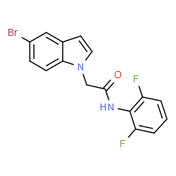 ChemSpider 2D Image | 2-(5-Bromo-1H-indol-1-yl)-N-(2,6-difluorophenyl)acetamide | C16H11BrF2N2O