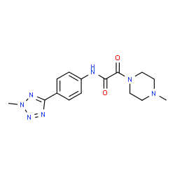 ChemSpider 2D Image | 2-(4-Methyl-1-piperazinyl)-N-[4-(2-methyl-2H-tetrazol-5-yl)phenyl]-2-oxoacetamide | C15H19N7O2