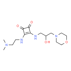 ChemSpider 2D Image | 3-{[2-(Dimethylamino)ethyl]amino}-4-{[2-hydroxy-3-(4-morpholinyl)propyl]amino}-3-cyclobutene-1,2-dione | C15H26N4O4