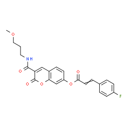 ChemSpider 2D Image | 3-[(3-Methoxypropyl)carbamoyl]-2-oxo-2H-chromen-7-yl 3-(4-fluorophenyl)acrylate | C23H20FNO6