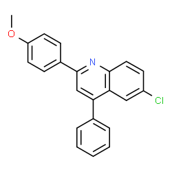 ChemSpider 2D Image | 6-Chloro-2-(4-methoxyphenyl)-4-phenylquinoline | C22H16ClNO