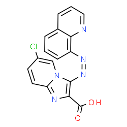 ChemSpider 2D Image | 6-Chloro-3-[(Z)-8-quinolinyldiazenyl]imidazo[1,2-a]pyridine-2-carboxylic acid | C17H10ClN5O2