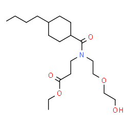 ChemSpider 2D Image | Ethyl N-[(4-butylcyclohexyl)carbonyl]-N-[2-(2-hydroxyethoxy)ethyl]-beta-alaninate | C20H37NO5