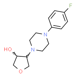 ChemSpider 2D Image | 4-[4-(4-Fluorophenyl)-1-piperazinyl]tetrahydro-3-furanol | C14H19FN2O2