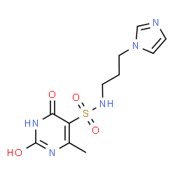 ChemSpider 2D Image | N-[3-(1H-Imidazol-1-yl)propyl]-6-methyl-2,4-dioxo-1,2,3,4-tetrahydro-5-pyrimidinesulfonamide | C11H15N5O4S