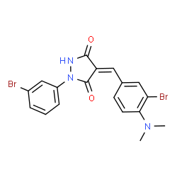ChemSpider 2D Image | (4Z)-4-[3-Bromo-4-(dimethylamino)benzylidene]-1-(3-bromophenyl)-3,5-pyrazolidinedione | C18H15Br2N3O2