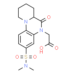 ChemSpider 2D Image | [3-(Dimethylsulfamoyl)-6-oxo-6,6a,7,8,9,10-hexahydro-5H-pyrido[1,2-a]quinoxalin-5-yl]acetic acid | C16H21N3O5S