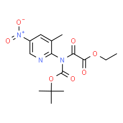 ChemSpider 2D Image | Ethyl [(3-methyl-5-nitro-2-pyridinyl){[(2-methyl-2-propanyl)oxy]carbonyl}amino](oxo)acetate | C15H19N3O7