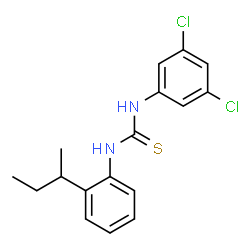 ChemSpider 2D Image | 1-(2-sec-Butylphenyl)-3-(3,5-dichlorophenyl)thiourea | C17H18Cl2N2S