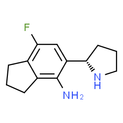 ChemSpider 2D Image | 7-Fluoro-5-[(2S)-2-pyrrolidinyl]-4-indanamine | C13H17FN2
