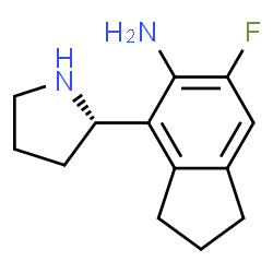 ChemSpider 2D Image | 6-Fluoro-4-[(2S)-2-pyrrolidinyl]-5-indanamine | C13H17FN2
