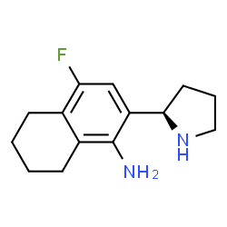 ChemSpider 2D Image | 4-Fluoro-2-[(2R)-2-pyrrolidinyl]-5,6,7,8-tetrahydro-1-naphthalenamine | C14H19FN2
