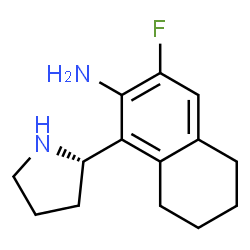 ChemSpider 2D Image | 3-Fluoro-1-[(2S)-2-pyrrolidinyl]-5,6,7,8-tetrahydro-2-naphthalenamine | C14H19FN2