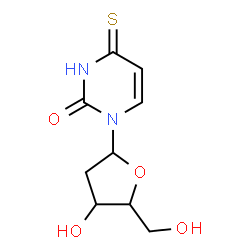 ChemSpider 2D Image | 1-(2-Deoxypentofuranosyl)-4-thioxo-3,4-dihydro-2(1H)-pyrimidinone | C9H12N2O4S