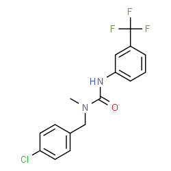 ChemSpider 2D Image | 1-(4-Chlorobenzyl)-1-methyl-3-[3-(trifluoromethyl)phenyl]urea | C16H14ClF3N2O