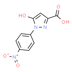 ChemSpider 2D Image | 5-Hydroxy-1-(4-nitrophenyl)-1H-pyrazole-3-carboxylic acid | C10H7N3O5