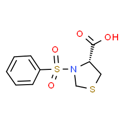 ChemSpider 2D Image | (4R)-3-(Phenylsulfonyl)-1,3-thiazolidine-4-carboxylic acid | C10H11NO4S2