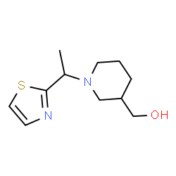 ChemSpider 2D Image | 1-[1-(2-Thiazolyl)ethyl]-3-piperidinemethanol | C11H18N2OS