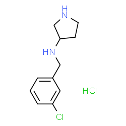 ChemSpider 2D Image | N-(3-Chlorobenzyl)-3-pyrrolidinamine hydrochloride (1:1) | C11H16Cl2N2
