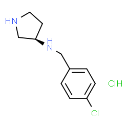 ChemSpider 2D Image | (3R)-N-(4-Chlorobenzyl)-3-pyrrolidinamine hydrochloride (1:1) | C11H16Cl2N2