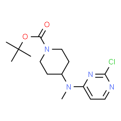 ChemSpider 2D Image | TERT-BUTYL 4-[(2-CHLOROPYRIMIDIN-4-YL)(METHYL)AMINO]PIPERIDINE-1-CARBOXYLATE | C15H23ClN4O2
