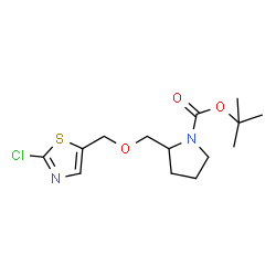 ChemSpider 2D Image | tert-butyl 2-{[(2-chloro-1,3-thiazol-5-yl)methoxy]methyl}pyrrolidine-1-carboxylate | C14H21ClN2O3S
