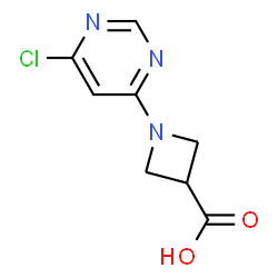 ChemSpider 2D Image | 1-(6-Chloro-4-pyrimidinyl)-3-azetidinecarboxylic acid | C8H8ClN3O2