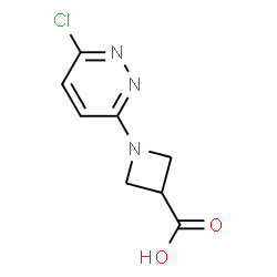 ChemSpider 2D Image | 1-(6-Chloro-3-pyridazinyl)-3-azetidinecarboxylic acid | C8H8ClN3O2