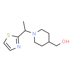 ChemSpider 2D Image | (1-(1-(Thiazol-2-yl)ethyl)piperidin-4-yl)methanol | C11H18N2OS