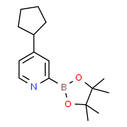 ChemSpider 2D Image | 4-Cyclopentyl-2-(4,4,5,5-tetramethyl-1,3,2-dioxaborolan-2-yl)pyridine | C16H24BNO2