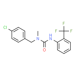 ChemSpider 2D Image | 1-(4-Chlorobenzyl)-1-methyl-3-[2-(trifluoromethyl)phenyl]urea | C16H14ClF3N2O