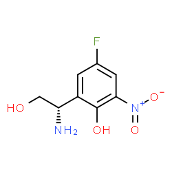 ChemSpider 2D Image | 2-[(1S)-1-Amino-2-hydroxyethyl]-4-fluoro-6-nitrophenol | C8H9FN2O4