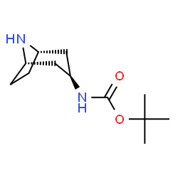 ChemSpider 2D Image | 2-Methyl-2-propanyl (1S,5S)-8-azabicyclo[3.2.1]oct-3-ylcarbamate | C12H22N2O2