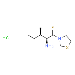 ChemSpider 2D Image | (2S,3R)-2-Amino-3-methyl-1-(1,3-thiazolidin-3-yl)-1-pentanethione hydrochloride (1:1) | C9H19ClN2S2