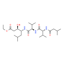 ChemSpider 2D Image | N-(3-Methylbutanoyl)-D-valyl-N-[(3R,4R)-1-ethoxy-3-hydroxy-6-methyl-1-oxo-4-heptanyl]-D-valinamide | C25H47N3O6
