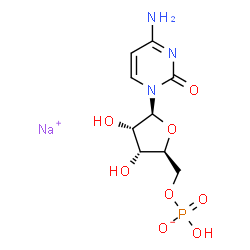 ChemSpider 2D Image | Sodium 4-amino-1-[5-O-(hydroxyphosphinato)-beta-L-ribofuranosyl]-2(1H)-pyrimidinone | C9H13N3NaO8P
