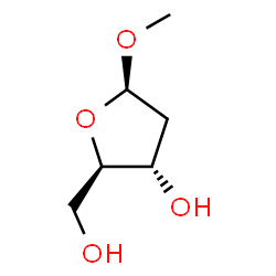 ChemSpider 2D Image | Methyl 2-deoxy-b-D-ribofuranoside | C6H12O4