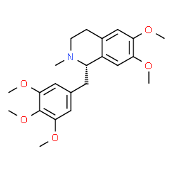 ChemSpider 2D Image | (1S)-6,7-Dimethoxy-2-methyl-1-(3,4,5-trimethoxybenzyl)-1,2,3,4-tetrahydroisoquinoline | C22H29NO5