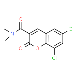ChemSpider 2D Image | 6,8-Dichloro-N,N-dimethyl-2-oxo-2H-chromene-3-carboxamide | C12H9Cl2NO3