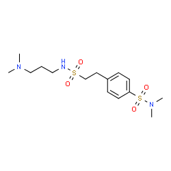 ChemSpider 2D Image | 4-(2-{[3-(Dimethylamino)propyl]sulfamoyl}ethyl)-N,N-dimethylbenzenesulfonamide | C15H27N3O4S2