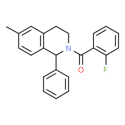ChemSpider 2D Image | (2-Fluorophenyl)(6-methyl-1-phenyl-3,4-dihydro-2(1H)-isoquinolinyl)methanone | C23H20FNO